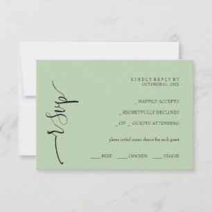 Frische, moderne Olivenöle Grün RSVP Karte