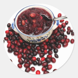 Frische Moosbeeren und Soße Runder Aufkleber