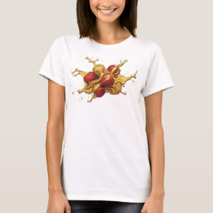 Frische Orange Abstrakte Erdbeeren Kreativer Druck T-Shirt
