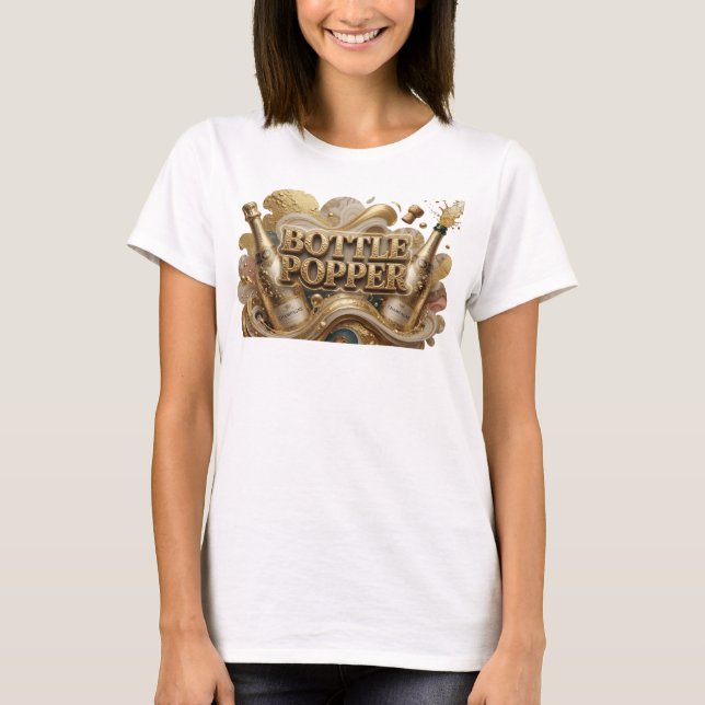 Frische Orange BOTTLE POPPER Statement T-Shirt (Vorderseite)