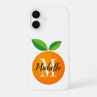 Frische Orange Frucht individuelles Monogramm iPho
