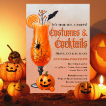 Frische Orange Kostüme & Cocktails Halloween-Party