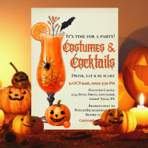 Frische Orange Kostüme & Cocktails Halloween-Party