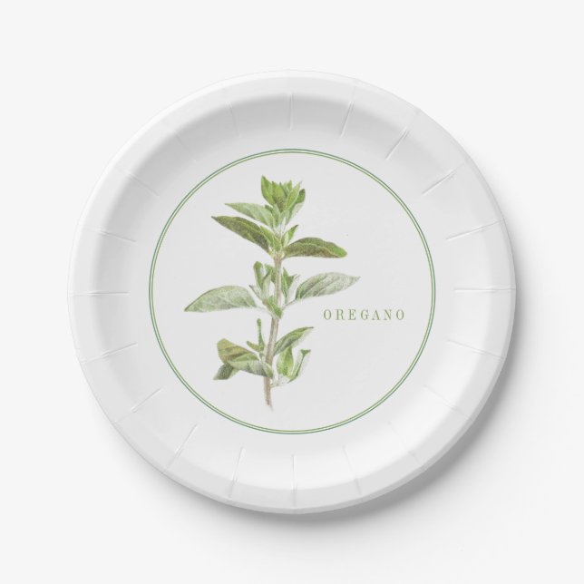 FRISCHE OREGANO 7" Rundpapier-Teller Pappteller (Vorderseite)
