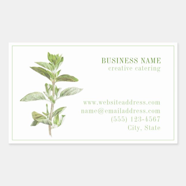 FRISCHE OREGANO Biz ID Rectangle Stickers (Vorderseite)