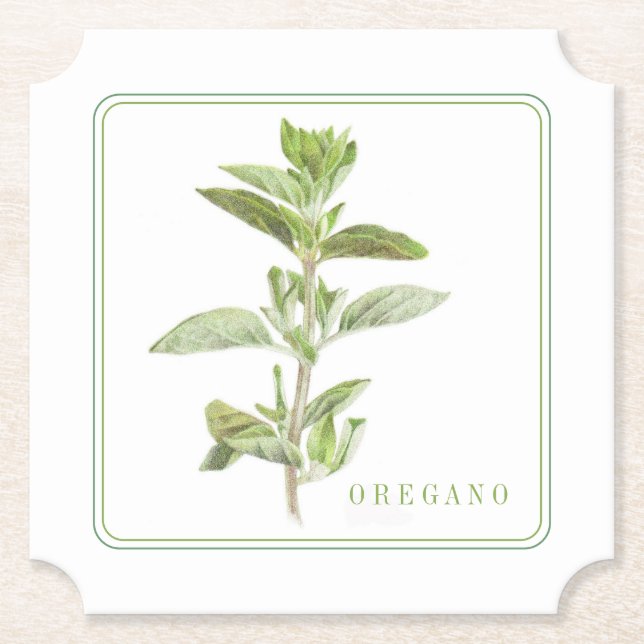 FRISCHE OREGANO Ticket Paper-Untersetzer (+text) Untersetzer (Vorderseite)