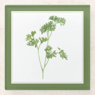 FRISCHE PARSLEY Glas Getränkekappe (-text) Grün Glasuntersetzer