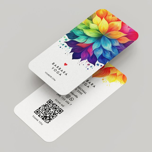 Frische Pasta machen Lotus Frische Pasta machen Visitenkarte (Colorful Vibrant Lotus Mandala Minimal White Business Card
)