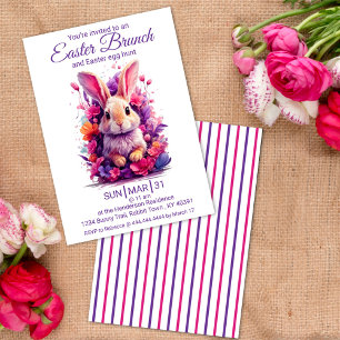Frische Pastelle Ostern Bunny & Watercolor Florenz Einladung
