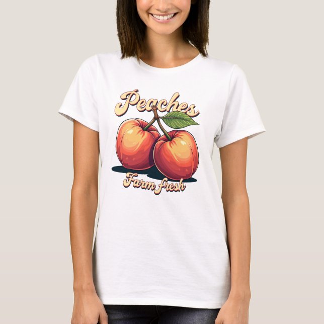Frische Pfirsiche Grafisches T-Shirt für Frauen (Vorderseite)