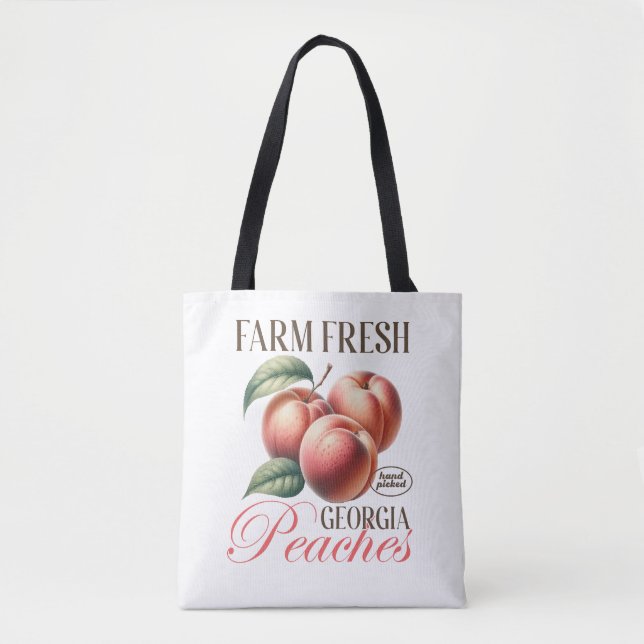 Frische Pfirsiche Vintages Pfirsichobstdesign Tasche (Vorderseite)