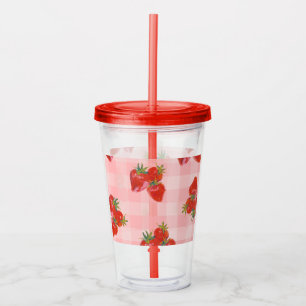 Frische Picked Tumbler Erdbeere Frucht Acrylbecher Acryltrinkbecher