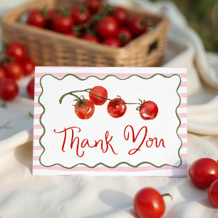 Frische Pink Tomato Brautparty von der Rebe Dankeskarte