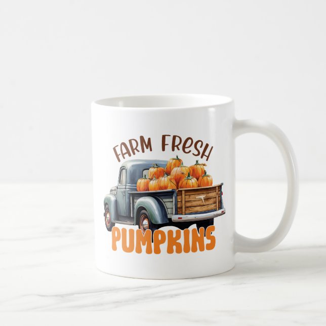 Frische Pumpkins - Rustikaler LKW Kaffeetasse (Rechts)