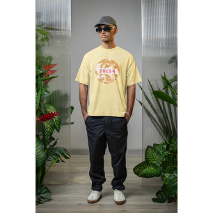 Frische Retro-Typografie-Ästhetik-Palm-Grafik T-Shirt