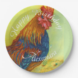 Frische Rooster zum Geburtstag Pappteller