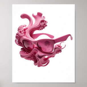 Frische rosa FUTURISTISCHE SONNENBRILLE Zitat-Desi Poster