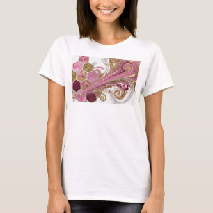 Frische rosa PINK UND GOLD GLITZER SWIRLS T-Shirt