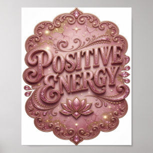 Frische rosa POSITIVE ENERGIE 3D-Textkunst Poster