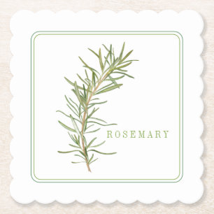 FRISCHE ROSEMARY Scalloped Square Untersetzer (+te