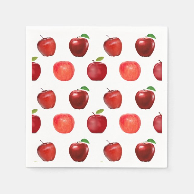 Frische rote Äpfel auf Weiß Serviette (Vorderseite)