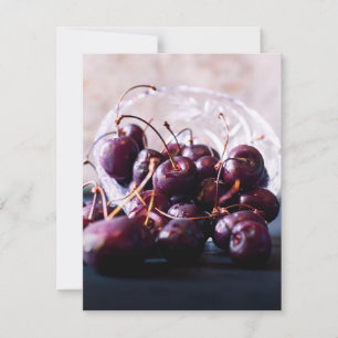 Frische rote Kirschen Fotografie Dankeskarte