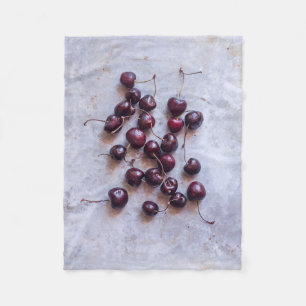 Frische rote Kirschen Fotografie Fleecedecke