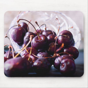 Frische rote Kirschen Fotografie Mousepad
