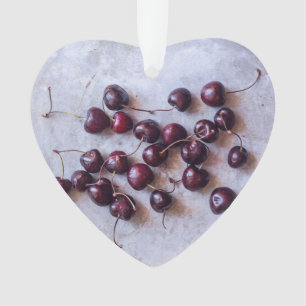 Frische rote Kirschen Fotografie Ornament