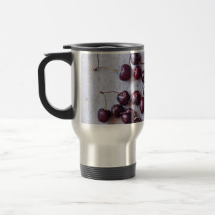 Frische rote Kirschen Fotografie Reisebecher