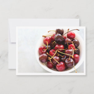 Frische rote Kirschen in einer Schüssel Fotografie Dankeskarte
