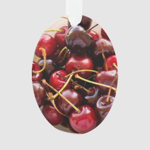 Frische rote Kirschen in einer Schüssel Fotografie Ornament