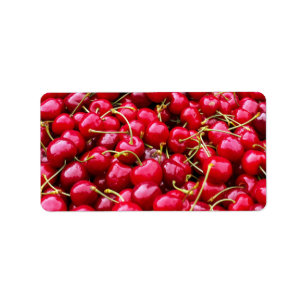 Frische Rote Kirschen Obst-Fotografie Natürlich Adressaufkleber
