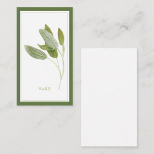 FRISCHE SAGE 3.5x2 Flachkarte / Grün Mitteilungskarte