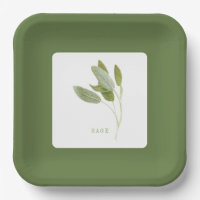 FRISCHE SAGE 9" Square Paper Teller - Green