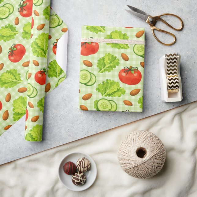 Frische Salatgemüse-Muster Geschenkpapier (Kunsthandwerk)