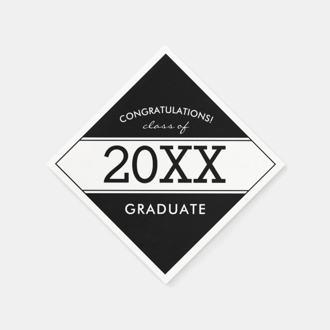 Frische Schwarz-Weiß-Graduiertenpartei Napkins Serviette (Ecke)