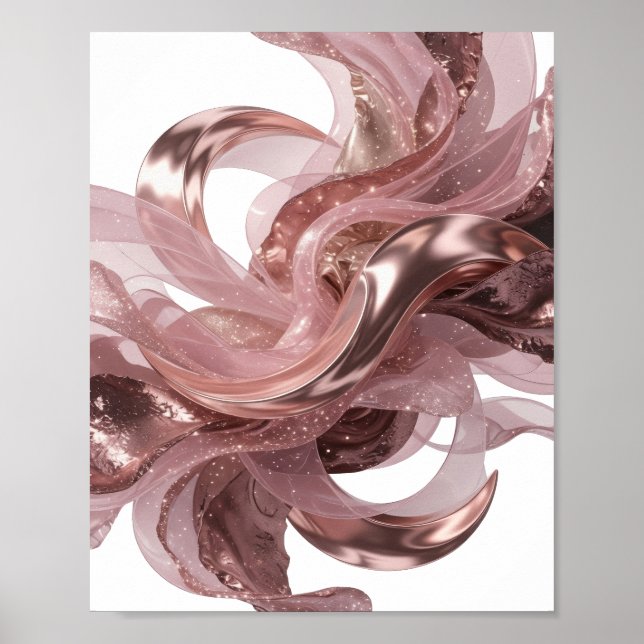 Frische Silber ABSTRACT ART Gestaltung Poster (Vorne)