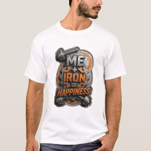 Frische Silber ME IRON HAPPINESS Druck T-Shirt