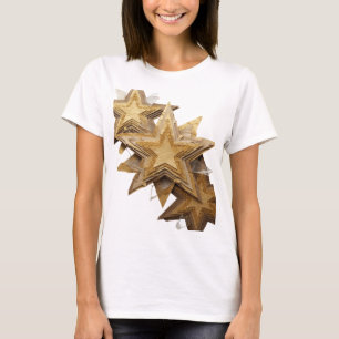 Frische silberne GOLDENE STERNE Statement-Design T-Shirt