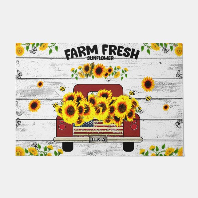 Frische Sonnenblumen, Farm, LKW-Mat Fußmatte (Vorderseite)