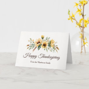 Frische Sonnenblumen Florale Thanksgiving Karte