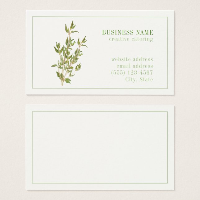 FRISCHE THYME 3,5 x 2 Visitenkarte (Vorne & Hinten)