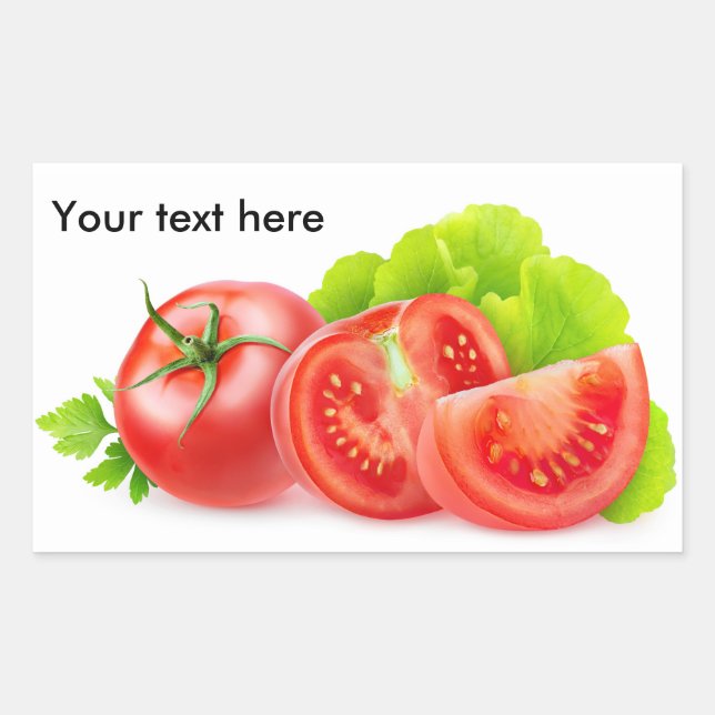 Frische Tomaten schneiden Rechteckiger Aufkleber (Vorderseite)