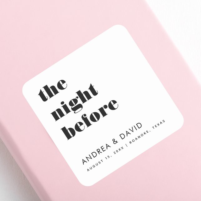 Frische Typografie Das Abendessen vor der Probe Quadratischer Aufkleber (Von Creator hochgeladen)