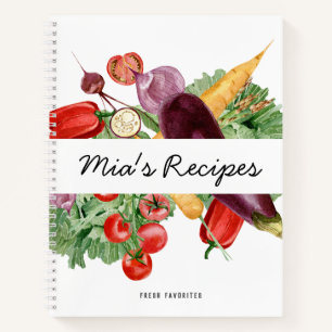Frische und gesunde Rezepte Notizbuch