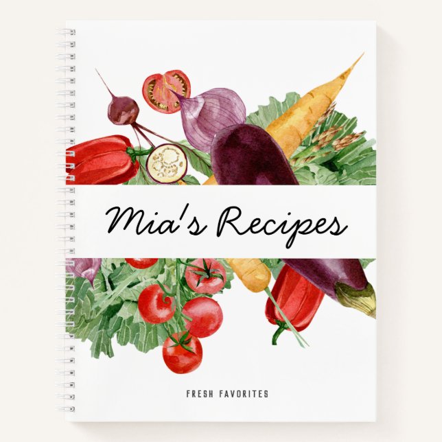 Frische und gesunde Rezepte Notizbuch (Vorderseite)