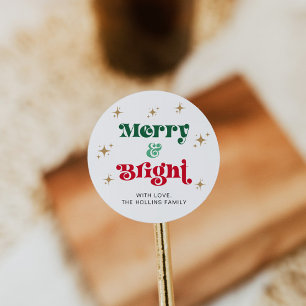 Frische und helle Weihnachtsaufkleber Runder Aufkleber