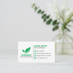 Frische und minimalistische Rasenpflege Anpassbar Visitenkarte