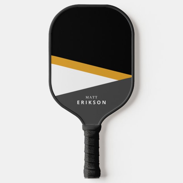 Frische und moderne Streifen mit Individuelle Name Pickleball Schläger (Vorderseite)